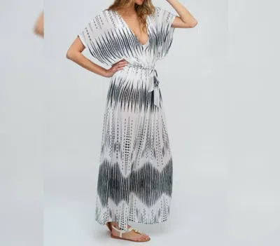 Pia Rossini Corsica Maxi Dress In Black/white In Grey