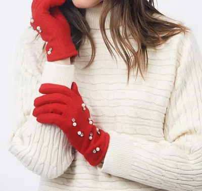 Pia Rossini Dina Pearl Embellished Beret In Red