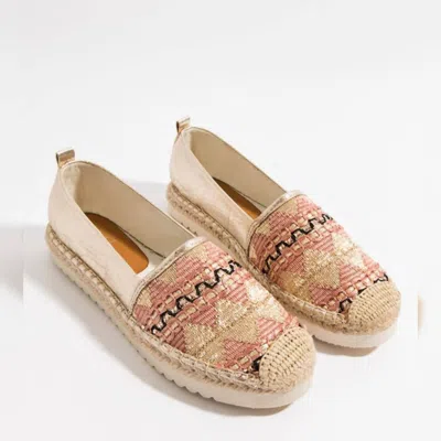 Pia Rossini Ezra Shoe In Blush/gold In Multi