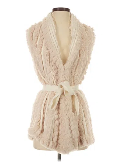 Pre-owned Pia Rossini Faux Fur Vest In Ivory