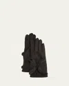 Pia Rossini Kora Faux Suede Gloves With Faux Fur In Black