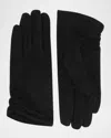 Pia Rossini Laura Ruched Faux Suede Gloves In Black