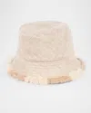 Pia Rossini Lucinda Quilted Faux Fur-trim Bucket Hat In Cream