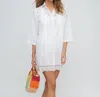 PIA ROSSINI OLA BEACH SHIRT IN WHITE