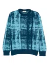 Piacenza 1733 Long Sleeve Crew-neck Sweater In Blue