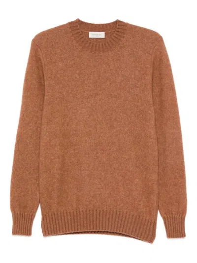 Piacenza 1733 Long Sleeve Crew-neck Sweater In Brown