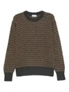 Piacenza 1733 Long Sleeve Crew-neck Sweater In Gray