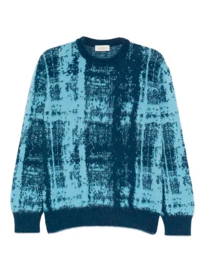 Piacenza 1733 Long Sleeve Crew-neck Sweater In Blue