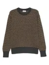 Piacenza 1733 Long Sleeve Crew-neck Sweater In Brown