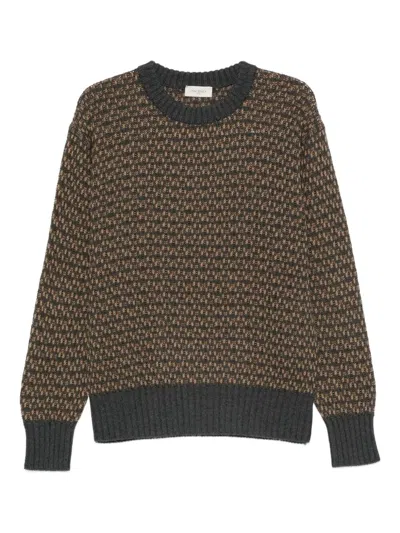 Piacenza 1733 Long Sleeve Crew-neck Sweater In Brown