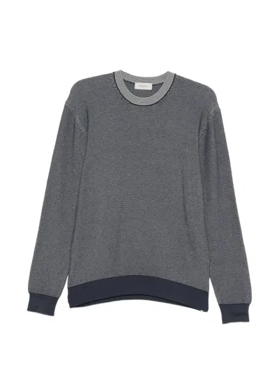 Piacenza 1733 Long Sleeve Crew-neck Sweater In Blue