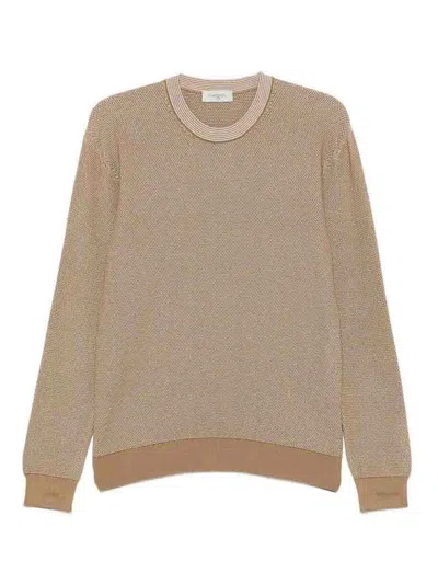 Piacenza 1733 Long Sleeve Crew-neck Sweater In Light Beige