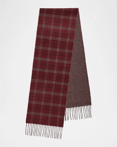 Piacenza 1733 Men & Apos;s Baltazar Herringbone To Plaid Silk And Cashmere Scarf In Brown