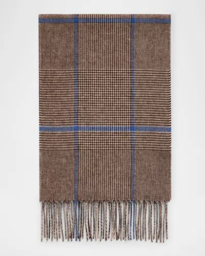 Piacenza 1733 Men & Apos;s Illinois Silk And Cashmere Houndstooth Scarf In Brown