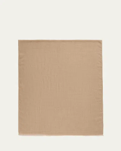 Piacenza 1733 Men's Cashmere Eyelash Fringe Solid Scarf In Brown