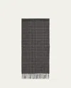 Piacenza 1733 Men's Houndstooth Plaid Silk Cashmere Scarf
