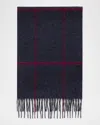 Piacenza 1733 Men's Silk-cashmere Check Scarf