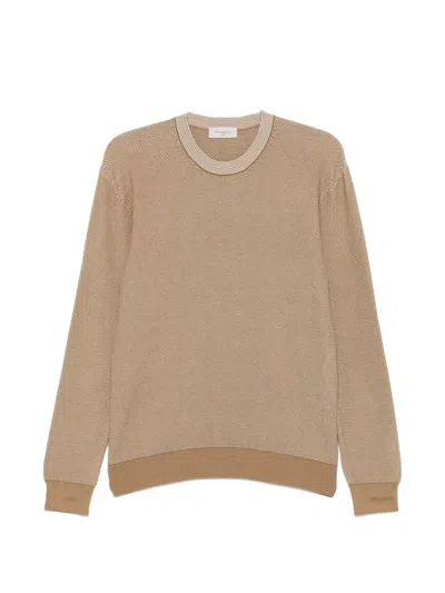 Piacenza 1733 Patterned Crewneck Sweater In Brown