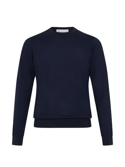 Piacenza 1733 Piacenza Merino Crew Neck In Blue