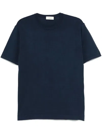 Piacenza 1733 Short Sleeve Crew-neck Jumper In Blue