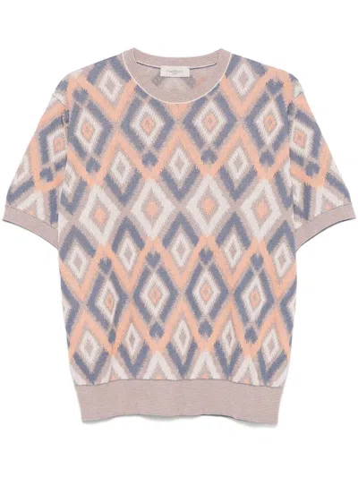 Piacenza 1733 Short Sleeve Crew-neck Jumper In Multi