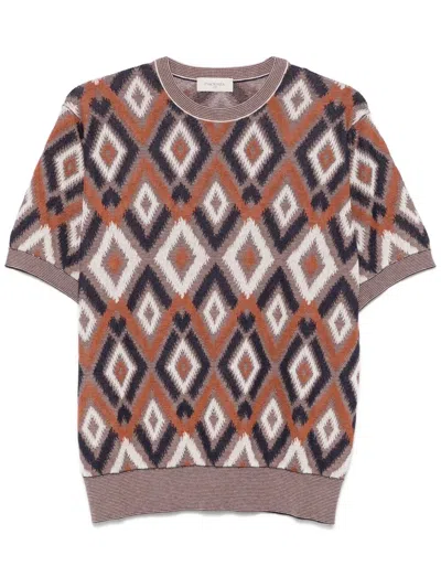 Piacenza 1733 Short Sleeve Crew-neck Jumper In Multi