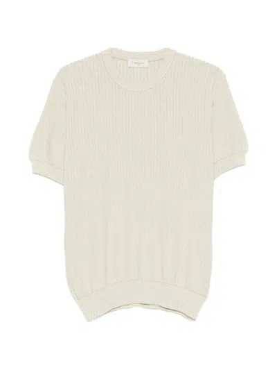 Piacenza 1733 Short Sleeve Crew-neck Sweater In White
