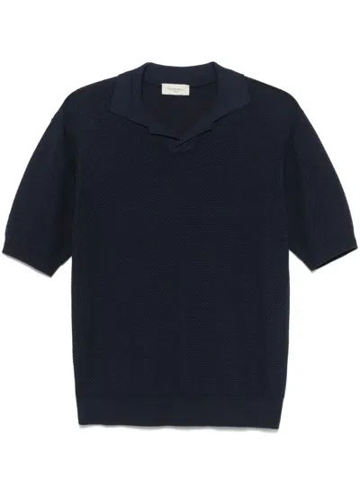 Piacenza 1733 Short Sleeve Polo In Blue