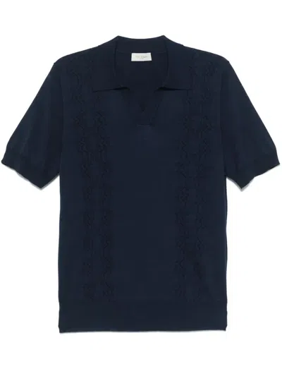 Piacenza 1733 Short Sleeve Polo In Blue