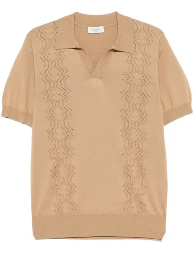 Piacenza 1733 Short Sleeve Polo In Brown