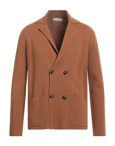 Piacenza Cashmere 1733 Man Cardigan Brown Size 40 Cashmere