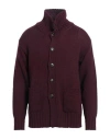 Piacenza Cashmere 1733 Man Cardigan Plum Size 40 Cashmere In Purple