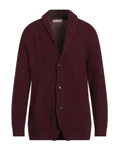 Piacenza Cashmere 1733 Man Cardigan Plum Size 40 Cashmere In Brown