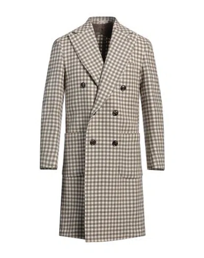 Piacenza Cashmere 1733 Man Coat Khaki Size 40 Virgin Wool In Beige
