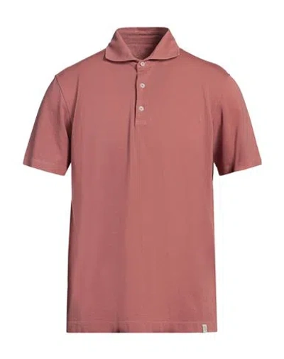 Piacenza Cashmere 1733 Man Polo Shirt Antique Rose Size 40 Cotton In Pink