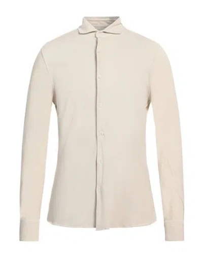 Piacenza Cashmere 1733 Man Shirt Beige Size 40 Cotton, Silk, Linen