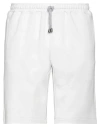 Piacenza Cashmere 1733 Man Shorts & Bermuda Shorts White Size 34 Cotton, Polyamide, Elastane