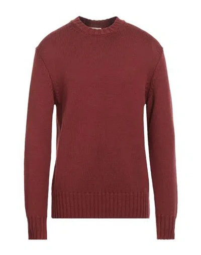 Piacenza Cashmere 1733 Man Sweater Brick Red Size 40 Virgin Wool
