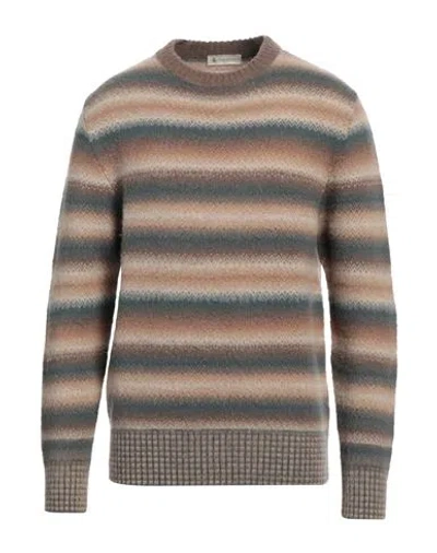 Piacenza Cashmere 1733 Man Sweater Camel Size 40 Virgin Wool In Beige