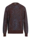 Piacenza Cashmere 1733 Man Sweater Chocolate Brown Size 44 Virgin Wool