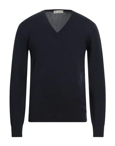 Piacenza Cashmere 1733 Man Sweater Midnight Blue Size 50 Cashmere