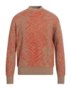 Piacenza Cashmere 1733 Man Sweater Orange Size 44 Virgin Wool