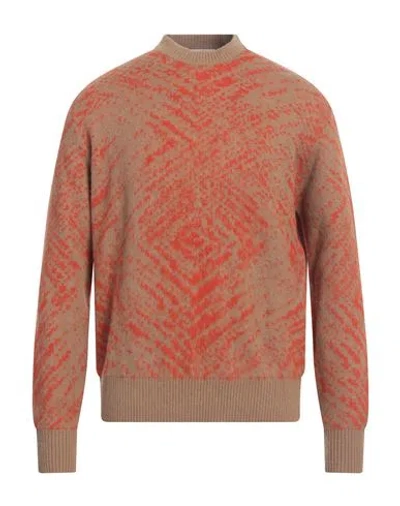 Piacenza Cashmere 1733 Man Sweater Orange Size 44 Virgin Wool