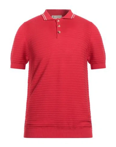Piacenza Cashmere 1733 Man Sweater Red Size 40 Cotton