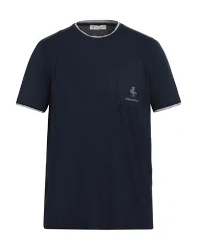 Piacenza Cashmere 1733 Man T-shirt Midnight Blue Size 40 Cotton
