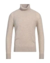 Piacenza Cashmere 1733 Man Turtleneck Beige Size 40 Cashmere, Silk, Polyamide In Neutral