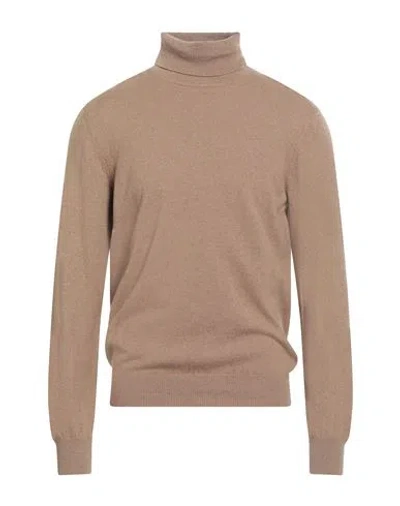 Piacenza Cashmere 1733 Man Turtleneck Camel Size 36 Cashmere In Sand