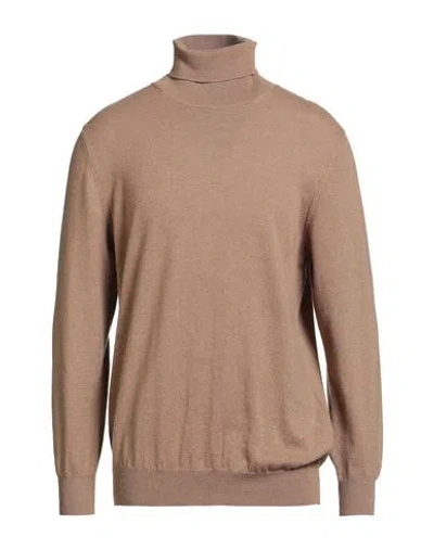 Piacenza Cashmere 1733 Man Turtleneck Camel Size 44 Cashmere