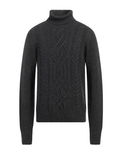Piacenza Cashmere 1733 Man Turtleneck Charcoal Size 40 Cashmere In Grey