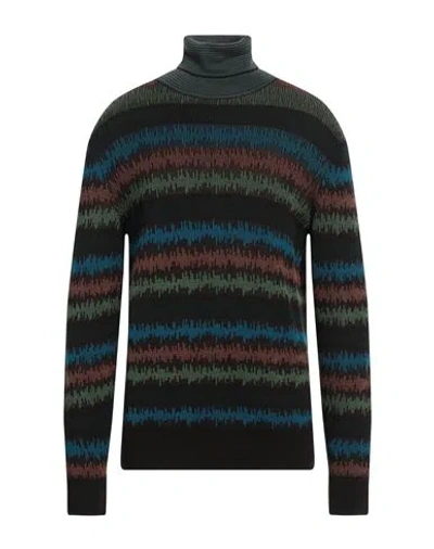 Piacenza Cashmere 1733 Man Turtleneck Dark Brown Size 40 Virgin Wool